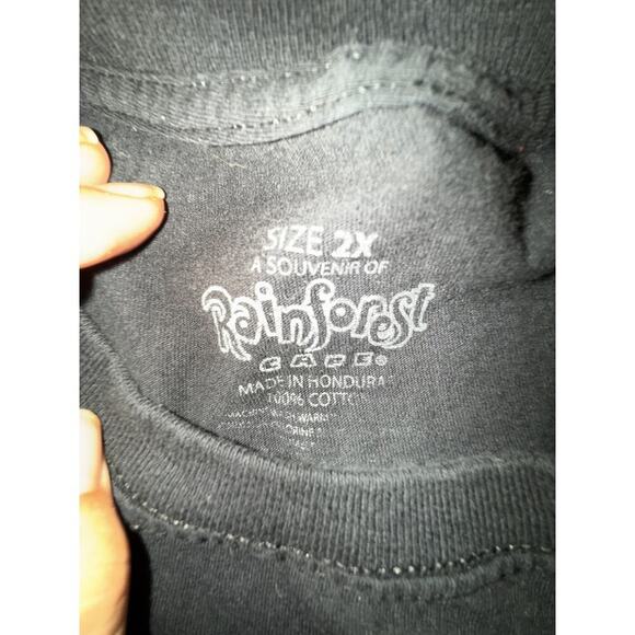 Rainforest Cafe Shirt Mens 2XL Black Save the Chubby Unicorn Graphic Rhino Funny - Picture 3 of 7